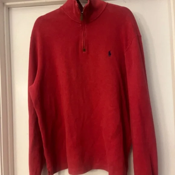 Polo by Ralph Lauren Men's Zip-Up Red Sweater - Picture 1 of 3